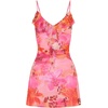 image:imageFloerns Womens Y2K Floral Ruffle Trim Cami Dress Spaghetti Strap Deep V Neck Going Out Mini DressesPink Multi