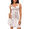 image:imageFloerns Womens Cute Summer Halter Neck Floral Leopard Print Short SundressPink White