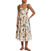 image:imageFloerns Womens Summer Tie Shoulder Midi Dress Tropical Smocked Ruffle Vacation DressesWhite