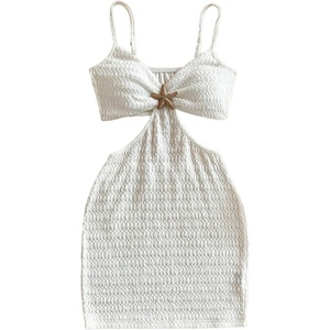 image:imageFloerns Womens Boho Knitted Cut Out Bodycon Dress Starfish Decor Backless Cami Mini DressWhite