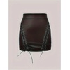 image:imageFloerns Womens High Waist Leather Mini Skirt Lace Up Side Night Out Bodycon SkirtsBlack