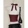image:imageFloerns Womens Going Out Leather Halter Tops Sleeveless Criss Cross Date Night Corset Crop TopBurgundy