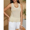 image:imageFloerns Womens Going Out Sleeveless Knitted Sweater Vest Sparkly Sequin Tank TopsGold