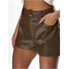 image:imageFloerns Womens High Waisted Faux Leather Shorts Work Dressy Casual Mini ShortsCoffee Brown