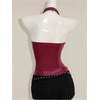 image:imageFloerns Womens Leather Lace Up Deep V Neck Halter Tops Sleeveless Y2k Going Out Tank TopsBurgundy