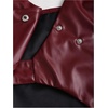 image:imageFloerns Womens PU Leather Button Front Belted Tank Top Wrap V Neck Wide Strap Sleeveless TopsBurgundy