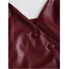 image:imageFloerns Womens PU Leather Button Front Belted Tank Top Wrap V Neck Wide Strap Sleeveless TopsBurgundy