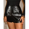 image:imageFloerns Womens PU Leather Party Club Shorts Straight Leg Zip Up Night Out Short PantsBlack