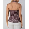 image:imageFloerns Womens Summer Going Out Tops Draped Front Cowl Neck Halter Tops Beaded Backless Sleeveless Y2k Tank TopsCoffee Brown Polka Dots