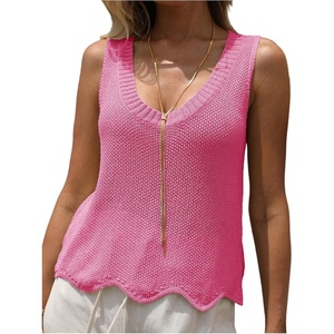 image:imageFloerns Womens Going Out Sleeveless Knitted Sweater Vest Sparkly Sequin Tank TopsPink