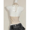 image:imageFloerns Womens Y2k Halter Tops Deep V Neck Draped Tank with Bra Summer Going Out OutfitChampagne