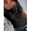 image:imageFloerns Womens Summer Sleeveless Tank Tops Scoop Neck Button Ribbed Going Out TopsBlack