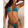 image:imageFloerns Womens 3 Piece Swimsuit Triangle Halter Bikini Sets with Draped Cover UpBlue