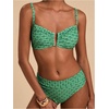image:imageFloerns Womens Bikini Sets 2 Piece High Waisted Swimsuit V Wired Beach Bathing SuitsGreen