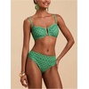 image:imageFloerns Womens Bikini Sets 2 Piece High Waisted Swimsuit V Wired Beach Bathing SuitsGreen