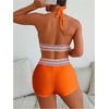 image:imageFloerns Womens Bikini Sets High Waisted Halter Swimsuit with Boyshorts Bathing SuitOrange