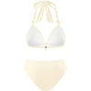 image:imageFloerns Womens Bikini Sets Tie Backless Halter Swimsuit Ruched High Waisted 2 Piece Bathing SuitBeige