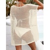 image:imageFloerns Womens Crochet Cover Up Hollow Out Split Vacation Bathing Suit Beach DressBeige