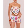 image:imageFloerns Womens Crochet Cover Up Shorts Drawstring Waist Hollow Out Bathing SuitWhite Multi