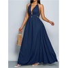 image:imageFloerns Womens Elegant Deep V Neck Halter Dress Sleeveless Backless Flowy Maxi DressesDark Blue