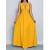 image:imageFloerns Womens Elegant Deep V Neck Halter Dress Sleeveless Backless Flowy Maxi DressesYellow