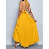image:imageFloerns Womens Elegant Deep V Neck Halter Dress Sleeveless Backless Flowy Maxi DressesYellow
