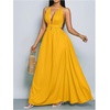 image:imageFloerns Womens Elegant Deep V Neck Halter Dress Sleeveless Backless Flowy Maxi DressesYellow