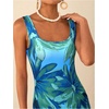 image:imageFloerns Womens Floral Midi Summer Dresses Square Neck Bodycon Vacation DressGreen