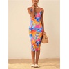image:imageFloerns Womens Floral Midi Summer Dresses Square Neck Bodycon Vacation DressMulticolor