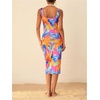 image:imageFloerns Womens Floral Midi Summer Dresses Square Neck Bodycon Vacation DressMulticolor