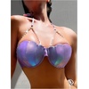 image:imageFloerns Womens Laser Seashell Bra Bikini Top Pearl Strap Push Up Halter Bathing SuitPurple