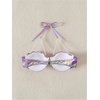 image:imageFloerns Womens Laser Seashell Bra Bikini Top Pearl Strap Push Up Halter Bathing SuitPurple