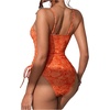 image:imageFloerns Womens One Piece Swimsuit Beaded Drawstring Tummy Control Bathing Suit Adjustable StrapsOrange
