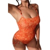 image:imageFloerns Womens One Piece Swimsuit Beaded Drawstring Tummy Control Bathing Suit Adjustable StrapsOrange