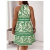 image:imageFloerns Womens Plus Size Floral Halter Dress Sleeveless Tie Back Summer A Line DressesTropical Leaf