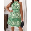 image:imageFloerns Womens Plus Size Floral Halter Dress Sleeveless Tie Back Summer A Line DressesTropical Leaf