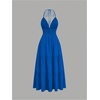 image:imageFloerns Womens Plus Size Halter Maxi Dress Sleeveless Tiered Ruffle Flowy Summer Spring Beach Vacation DressesRoyal Blue