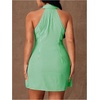 image:imageFloerns Womens Plus Size Striped Shirt Dress Button Down Sleeveless Going Out Mini DressesGreen