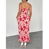 image:imageFloerns Womens Plus Size Summer Floral Strapless Dress Twist Front Bodycon Vacation Long DressesPink