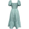image:imageFloerns Womens Polka Dots Short Puff Sleeve Dress Square Neck Ruffle Summer Maxi DressesAqua Green