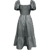 image:imageFloerns Womens Polka Dots Short Puff Sleeve Dress Square Neck Ruffle Summer Maxi DressesBlack and White