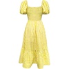 image:imageFloerns Womens Polka Dots Short Puff Sleeve Dress Square Neck Ruffle Summer Maxi DressesYellow