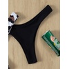 image:imageFloerns Womens Solid Thong Swimming 2 Packs Brazilian Cut Bikini BottomBlack Leopard Multi