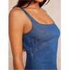 image:imageFloerns Womens Square Neck Mini Denim Dress Zip Up A Line Backless Jean Tank DressesMedium Wash