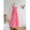 image:imageFloerns Womens Striped Bowknot Back Cami Dress Sleeveless Vacation Maxi DressesPink