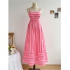 image:imageFloerns Womens Striped Bowknot Back Cami Dress Sleeveless Vacation Maxi DressesPink