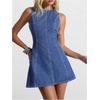 image:imageFloerns Womens Y2k Mini Denim Dress Bow Tie Open Back Sleeveless Going Out Tank DressesLight Wash
