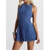 image:imageFloerns Womens Y2k Mini Denim Dress Bow Tie Open Back Sleeveless Going Out Tank DressesLight Wash