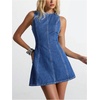 image:imageFloerns Womens Y2k Mini Denim Dress Bow Tie Open Back Sleeveless Going Out Tank DressesMedium Wash