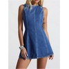 image:imageFloerns Womens Y2k Mini Denim Dress Bow Tie Open Back Sleeveless Going Out Tank DressesMedium Wash